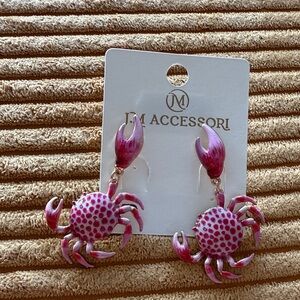 NWT JM Accessori Pink Crab Earrings